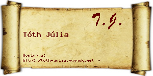 Tóth Júlia névjegykártya